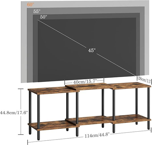 TV Stand, Entertainment Center, Industrial TV Media Console Table with Open Storage Shelves, 2 Tier TV Cabinet for Living Room, Bedroom LTS107RB