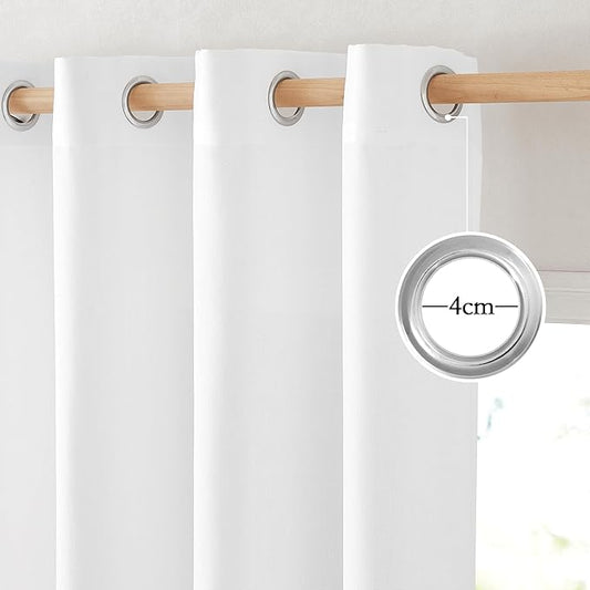 NICETOWN Linen White Curtains for Sliding Glass Door 2 Panels Set, Grommet Thick Room Divider Window Treatment Privacy Assured with Light Filtering for Bedroom/Living Room, W68 x L84