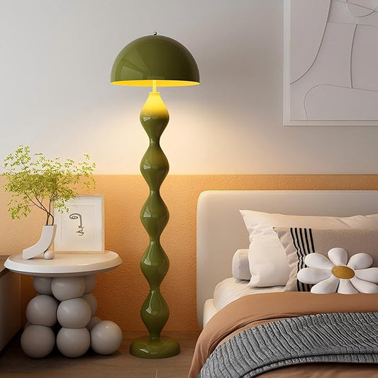 Modern Floor Lamp, Green, Metal, 59.1 Inch High, 3 Light Colors, Foot Switch Control