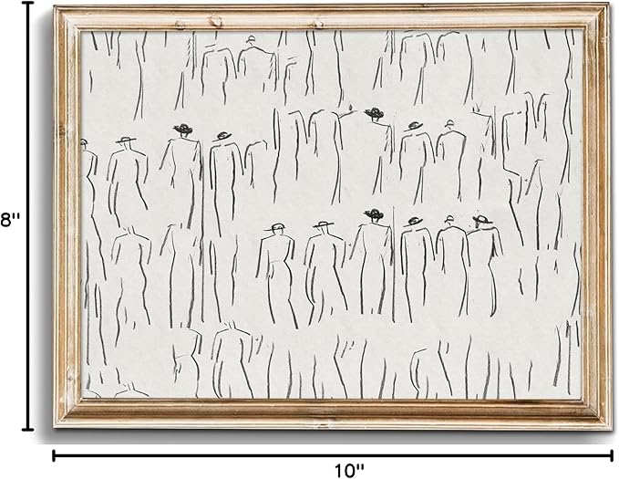 uniro Neutral Sketch Art Prints, Vintage Abstract Figure Canvas Art, Minimalist Line Drawing for Gallery Wall Decor (8" x 10" - Unframed)