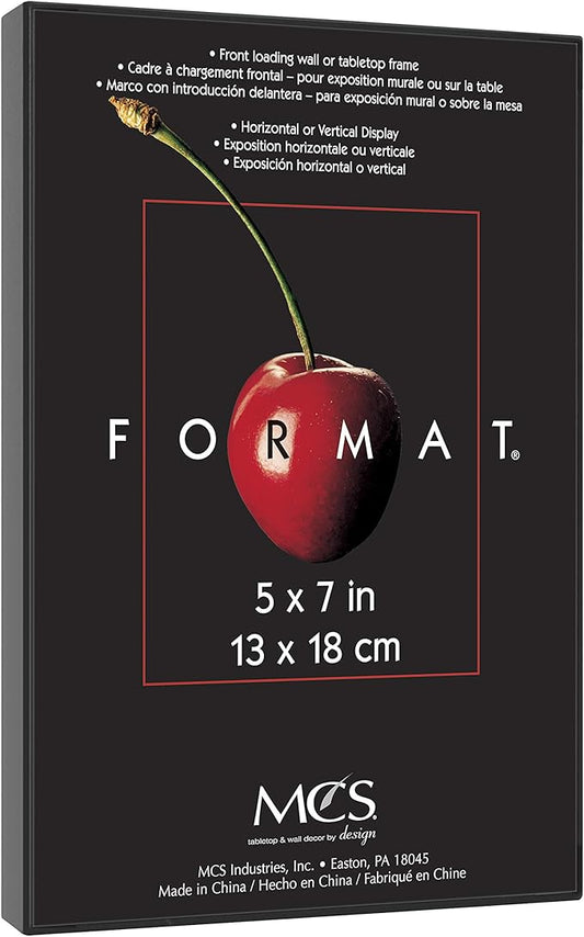 MCS Format 5x7 Picture Frame Black, Gallery Wall Vertical & Horizontal Wall Hanging Small Picture Frame or Tabletop Easel for Photos & Art Prints (12-Pack)