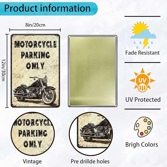 Motorcycles Metal Tin Sign The Day I Stop Riding Will Be Tin Poster Motorcycles Wall Decor Home Garage Accessories Office Man Cave Bedroom Decor 12x8 Inch