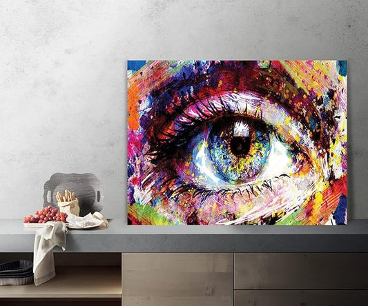 Yatsen Bridge Graffiti Wall Art Colorful Eye Street Art Pictures HD Print Home Decoration for Living Room Bathroom Wall Decor Gallery Wrapped Easy to Hang - 18x24 inch