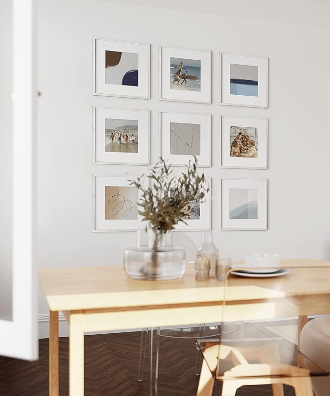 HAUS AND HUES White Square Frames Set of 9-12x12