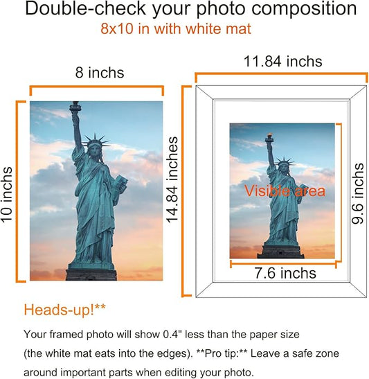 SESEAT 11x14 Frames, Display Pictures 8x10 With mat or 11x14 Prints Without Mat,Wall Mounting,Brown,6PCS