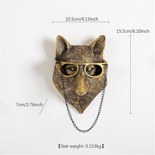 Animal Heads Wall Decor, Deer Head Wall Mount, Resin Animal Sculptures Head Wall Hanging Decoration for Family Living Room Bedroom Bathroom Kitchen Gift (Fox)