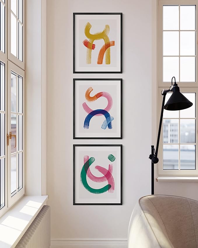 HAUS AND HUES 16x20 Black Metal Picture Frames - Features Premium Aluminum & Hanging Hardware, Shatterproof Plexiglass - Ideal for Home, Room, Office (16x20 in, Black, Set of 3)