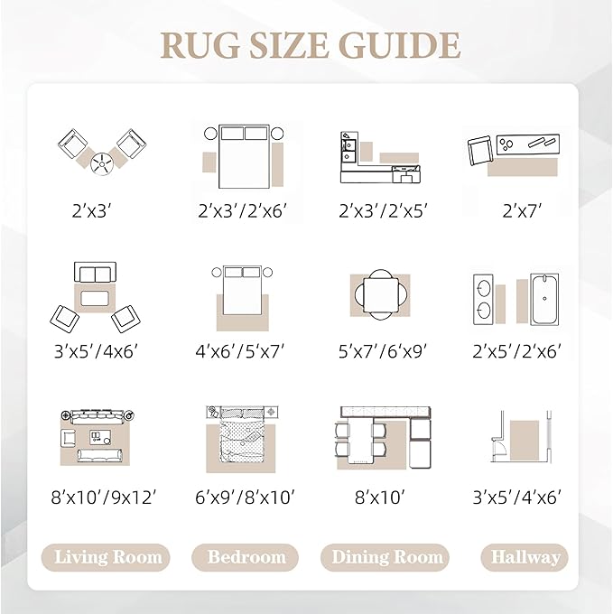 Area Rug Living Room Rugs 5x7 - Large Soft Boho Geometric Rugs, Non-Slip Foldable Washable Area Rug Non Shedding Morden Indoor Floor Carpet for Living Bedroom Office Dining Room(Modern Beige,5'x7')
