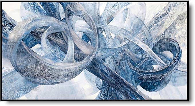 Extra Large Wall Art for Living Room Above Couch Bedroom Office, Gray White Modern Abstract Luxury Framed Crystal Porcelain Wall Decor, Waterproof Easy Clean Artwork for Home Hotel Restaurant 29x58 Inch