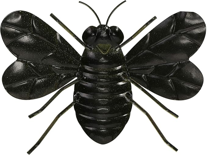 Metal Bee Wall Decor Art Outdoor Garden Fence Patio Yard Art,Hanging Decorations for Living Room, Bedroom,3 Pack