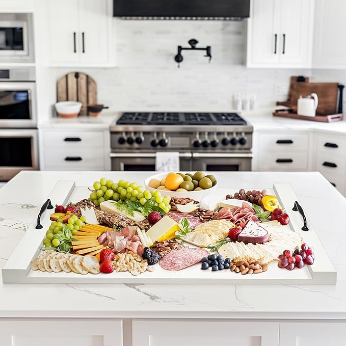 GASHELL Noodle Board Stove Cover with Handles, Multiple Stove Top Cover Board for Electric/Gas Stove Top(White)