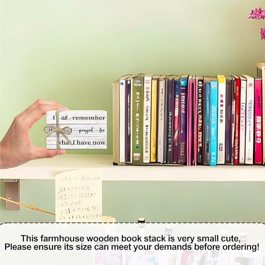 Decorative Books For Home Decor, Wood Book Stack For Table Decor, I Still Remember The Days I Prayed Decor Books For Living Room Bookshelf Office Coffee Bar, Farmhouse Stacked Books Decor (L05)