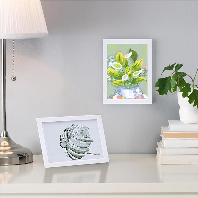 xnlkros Picture Frame Set 10 pack, Farmhouse Photo Frames, Gallery Wall Frame Collage, 8x10 5x7 4x6 Frames in 3 Different Finishes Picture Frames For Wall or Desk, White