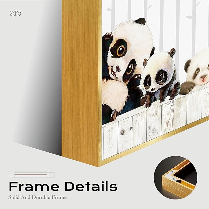 susimond Abstract Canvas Wall Art, Large Modern Painting for Living Room & Bedroom Decor - Ready to Hang (Cartoon Panda, 63" L x 20" W)