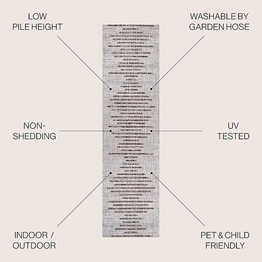 JONATHAN Y Stripe Geometric Indoor Outdoor Runner Rug 2X10 Beige/Brown, Zolak Berber for Backyard, Patio, Porch, Easy-Cleaning, High Traffic, Pet-Friendly, Non-Shedding (SMB124A-210)