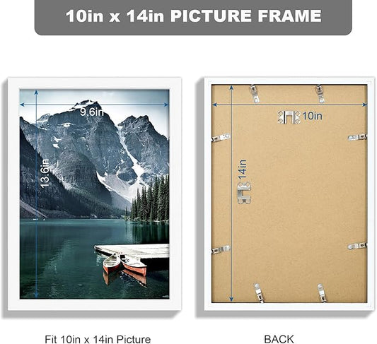 Hongkee 10x14 Picture Frame Set of 3 - Made of Real Glass and White Wooden Frame, 30 x40 Diamond Frame for Wall or Tabletop Display
