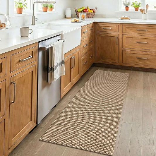 KOZYFLY Boho 2x4 Entry Runner Rug, Small Washable Runners for Entryway, Non Slip Door Mat Indoor Entrance, Front Porch Carpet for Foyer, Kitchen, Bedroom, Bathroom, Orange Beige/Tan/Brown