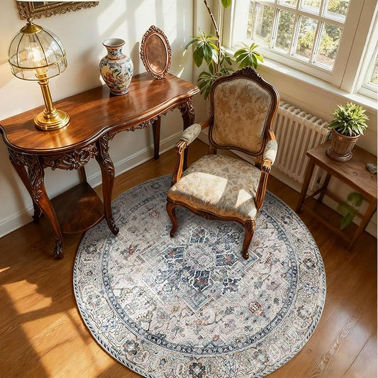 4x4 Washable Rugs for Living Room: Bedroom Rug Stain Resistant Non Slip Low Pile Soft Small Area Rugs for Bedroom Entryway Kitchen Living Room Bedside Office Dorm Kids Room Entrance