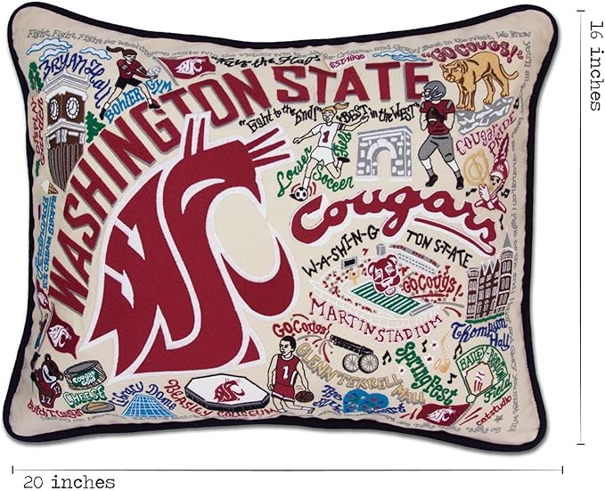 Catstudio Washington State University Collegiate Embroidered Decorative Throw Pillow