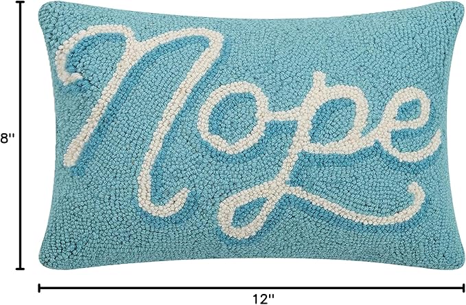 Peking Handicraft 30JES1475C12OB Nope Hook Pillow, 12-inch Long, Wool and Cotton