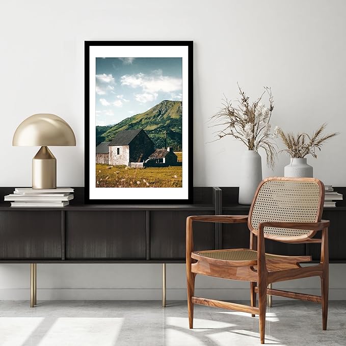 iRahmen 20x30 Poster Frame Set of 2 with Plexiglass, Black Wood Frames for Wall Mounting Display Picture 16x24 with Mat or 20 x 30 Without Mat