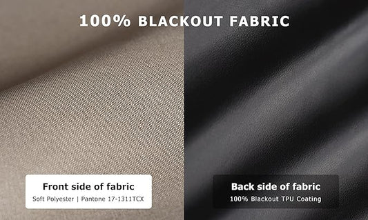 LazBlinds 100% Blackout Roller Shades, No Tools No Drill Cordless Blinds for Windows, Thermal Insulated UV Protection Privacy Window Shades for Bedroom (48''W x 72''H, Taupe)