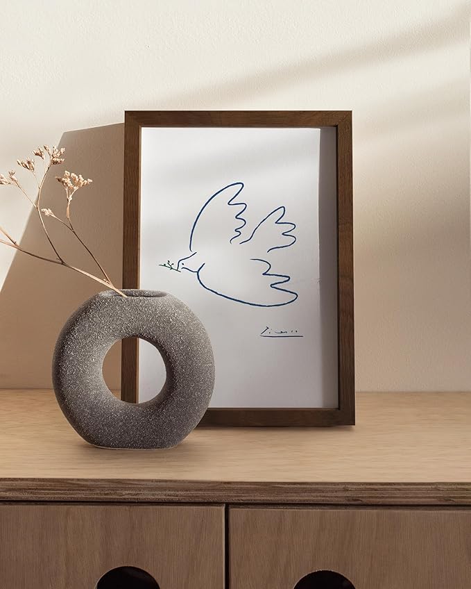 HAUS AND HUES 5x7 Walnut Oak Frame - Wooden Poster Holder, Rustic Natural Design