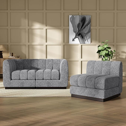 Morden Fort Oversized Sofa Couch Extra Deep Couch Modular Convertible Sectional Sofa Set Comfy Modern Sofas Couches for Living Room Apartment Bedroom Chenille
