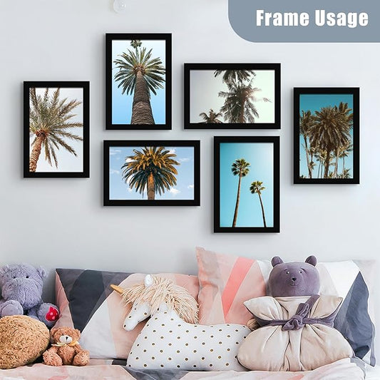 BESCRCL 8x12 Picture Frame Black Set of 6, Display Pictures 8x12 Without Mat for Wall Mounting