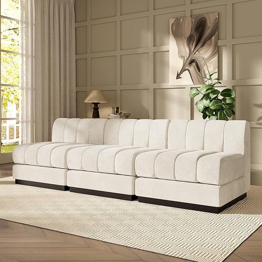 Morden Fort Oversized Sofa Couch Extra Deep Couch Modular Convertible Sectional Sofa Set Comfy Modern Sofas Couches for Living Room Apartment Bedroom Chenille