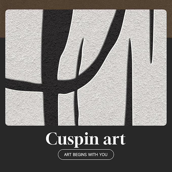 Framed Black and White Abstract Wall Art for Living Room, 5 Piece Modern Prints Paintings Artwork for Walls, Minimalist Black White Pictures for Hallway, Dining Room, Bedroom, Home Office Wall Decor