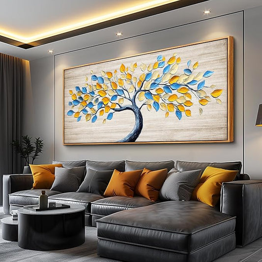 Wapluam Extra Large Wall Art,Abstract Canvas Painting Art Prints,Tree Of Life Wall Art,Above Bed Wall Decor,Nature Modern Pictures Wall Decor For Living Room Bedroom Bathroom Dining Room Office 30x60