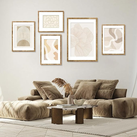 iRahmen 16x24 Picture Frame Set of 2 with Plexiglass, Display 12x18 Picture with Mat or 16 x 24 Without Mat, Rustic Brown Wood Poster Frame for Photo Wall Gallery Mounting Horizontal and Vertical
