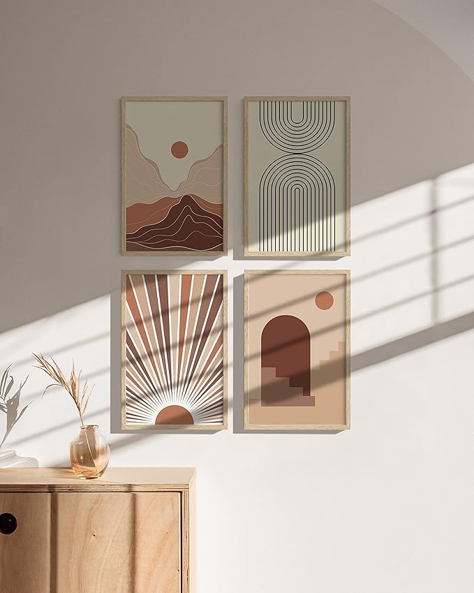 HAUS AND HUES Beige Oak Wood 12x16 Picture Frame - Modern Wood Wall Art Display - Lightweight 12x16 Frame for Art Prints, Photos, Posters - Ready-to-Hang Vertically & Horizontally (Set of 9)