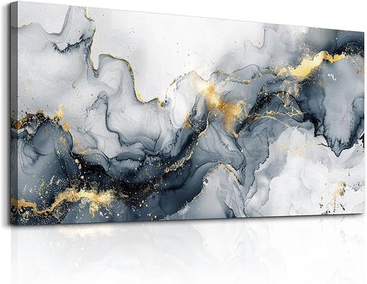 KELIYUAN Minimalism Ink Abstract Wall Paintings Canvas Wall Decor For Bedroom Wall Art For Living Room Office Decorations Ready to Hang Canvas Prints Artwork Modern Bathroom Home Decor 20"x40"