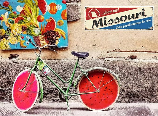 Welcome to US City Metal Wall Decor Missouri Metal Tin Sign Decorative Plaque Farmhouse Country Home Decor 4" X 16"