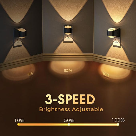 Briignite Projector Night Light, Night Lights Plug into Wall, Soft White for Bedroom, Dimmable Brightness Dusk to Dawn Nightlight for Kids, Nursery, Bathroom, Home Decor, Gaming Room, 2 Pack