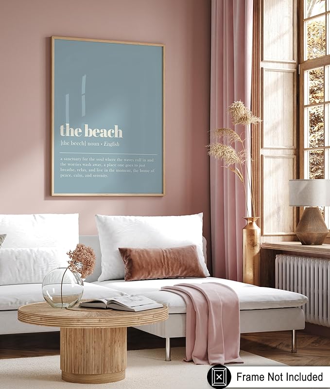 Poster Master Definition of The Beach Print - Typography Poster - Dictionary Art - Minimal Gift for Men & Women - Decor for Bedroom, Living Room or Dorm - 8x10 UNFRAMED Wall Art