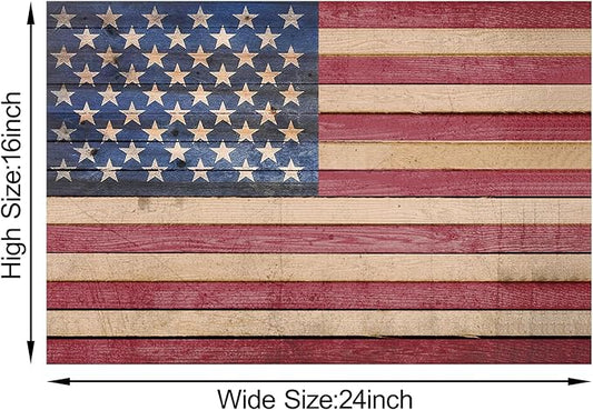 Berlun American Flag Wall Decor - Vintage Patriotic USA Flag Canvas Wall Art for Indoor Rustic Farmhouse Home Decor, 4th of July Independence Day Decoration, for Veterans Day AL-12 