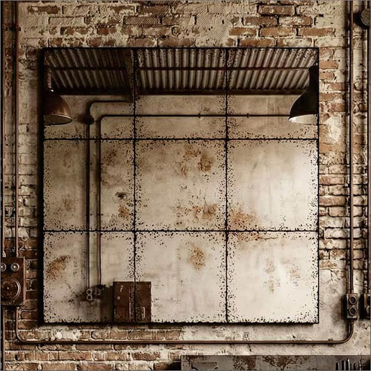 whitebeach Window Pane Black Mirror,Farmhouse Wall Mirror,Mantel Mirror for Fireplace/Entryway/Hallway/Living Room,36"X 36"