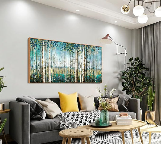 Nature Wall Art Forest Art Canvas Wall Decor Green Tree Canvas Print Artwork Decor for Living Room Landscape Pictures for Bedroom Home Office Decorations 20×40IN