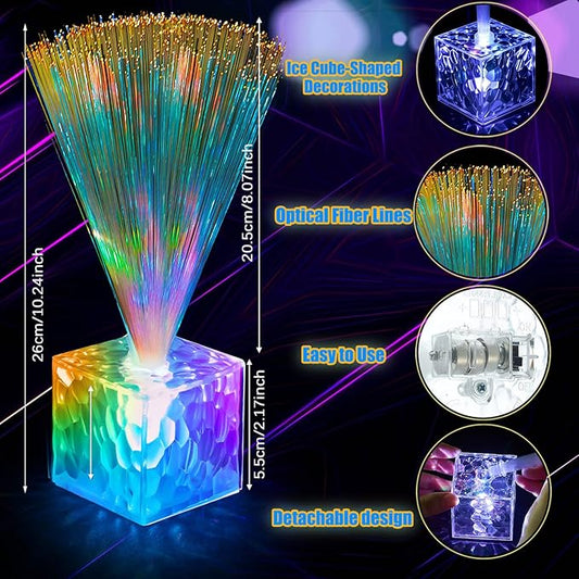 Amylove 16 Pcs Mini Fiber Optic Lamp Bulk LED Light Color Changing Table Centerpiece Glow in The Dark Party Favors Supplies for Wedding Graduation Prom Birthday Disco Dance Decorations (9 Inch)
