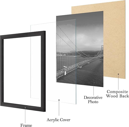 eletecpro 6x6 Picture Frames Set of 9, Classic Gallery Wall Frame Displays 6x6 Photos on the Table, Square Collage Wall Decor, Black Picture Frames with Hanging Hardware for Home Wall Art