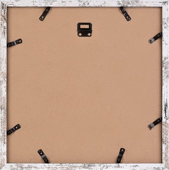 Yaetm 12x12 Picture Frame with Mat for 8x8 Set of 9, Square 12 x 12 Frames, White Gallery Wall Frame 12x12 for Wall Hanging (9 pack, Rustic White)