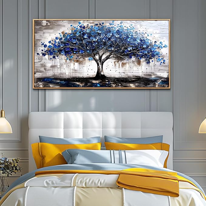 hyidecorart Abstract Wall Decoration For Living Room Canvas Wall Art For Office Bedroom Decor Tree Panoramic Landscape Wall Paintings Wood Framed Prints Textured Pictures Artwork Modern Hotel Decor