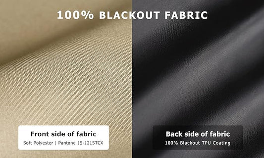 LazBlinds 100% Blackout Roller Shades, No Tools No Drill Cordless Blinds for Windows, Thermal Insulated UV Protection Privacy Window Shades for Bedroom (48''W x 72''H, Beige)