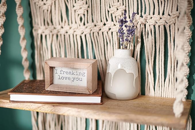 Primitives by Kathy I Freaking Love You Inset Home Décor Sign, show your love on Valentines Day, Anniversary or Just Because