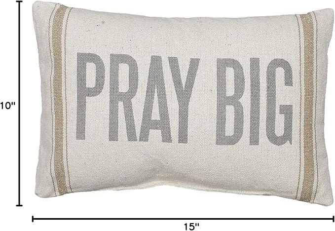 Primitives by Kathy 21659 Light Striped Pillow, 15 x 10-Inches, Pray Big