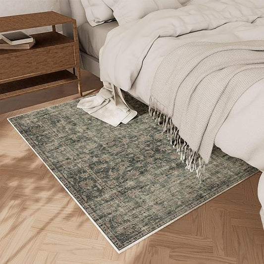 Machine Washable Throw Rugs for Entryway: Door Mat Indoor Entrance 2x3 Rug Boho Small Area Rug Non-Slip Low Pile Kitchen Rug for Front Door Indoor Entrance Entry Kids Room