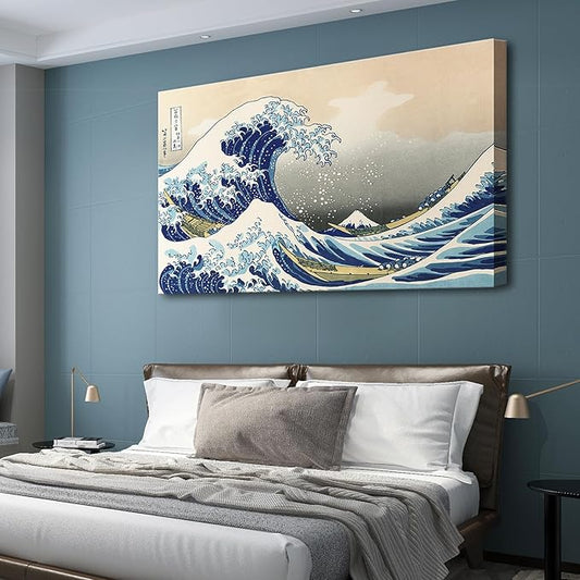 dgbtcart The Great Wave off Kanagawa by Hokusai Canvas Wall Art Japanese Classic Artwork Painting Decor for Living Room Seascape Picture Print for Bedroom Office Decoration - 24"x36"